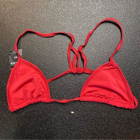 I.AM.GIA x REVOLVE Jacquey Top Red lace logo metal clasp open cropped Revolve XS - Picture 13 of 13